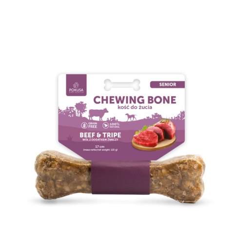 Pokusa PREMIUM SELECTION chewing bone SENIOR - kość do żucia z dodatkiem żwaczy i penisów wołowych