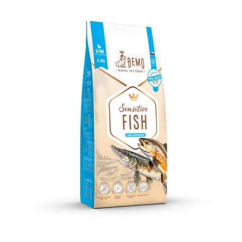 BEMO SENSITIVE FISH - KARMA SUCHA DLA PSA Z RYBĄ Małe i Średnie Rasy S/M