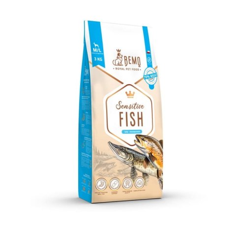 BEMO SENSITIVE FISH - KARMA SUCHA DLA PSA Z RYBĄ Średnie i Duże Rasy M/L