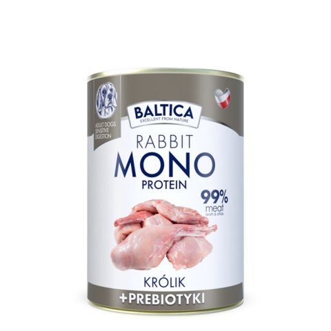 Baltica Mono Królik + Prebiotyk karma mokra 400g