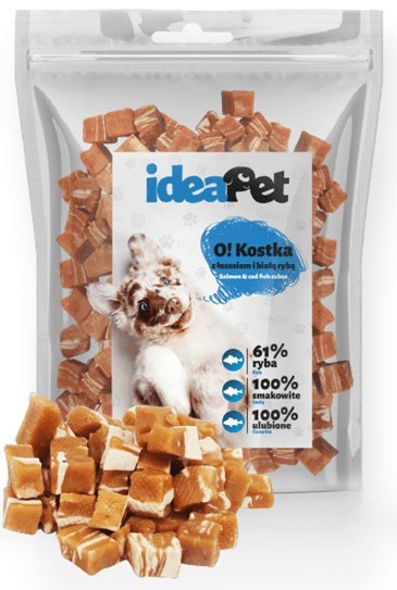 IdeaPet Kostka z łososiem i białą rybą 500g