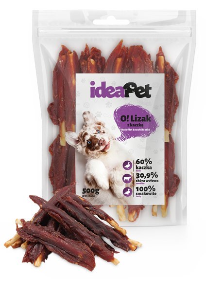 IdeaPet Lizak z kaczką 500g