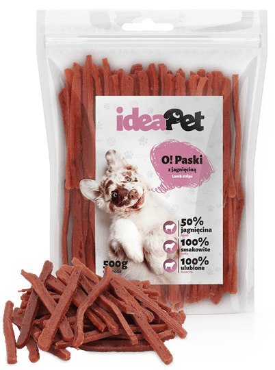 IdeaPet Paski z jagnięciną 500g