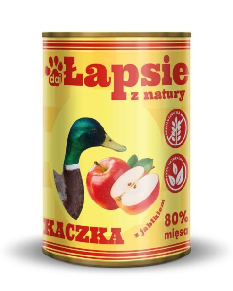 ŁAPSIE KACZKA Z JABŁKIEM 400G MOKRA KARMA