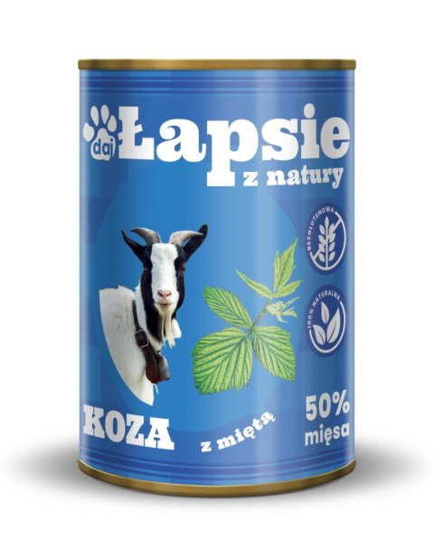 ŁAPSIE MOKRA KARMA KOZA Z MIĘTĄ 400G