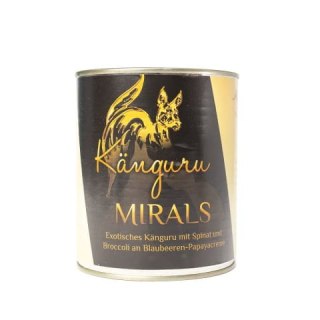 MIRALS Kangüru - Kangur ze szpinakiem i brokułami na kremie z jagód i papai (800g)