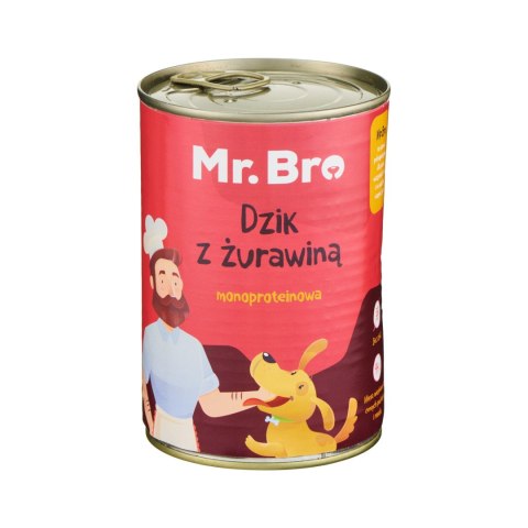 Mr. Bro Dzik z Żurawiną 400g - Monoproteinowa karma mokra