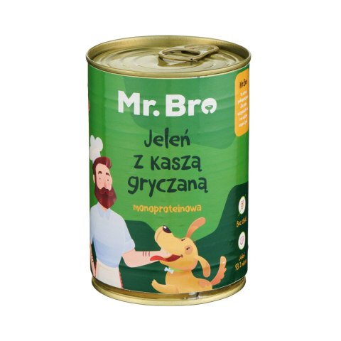 Mr. Bro jeleń z kaszą gryczaną 400g - Monoproteinowa karma mokra