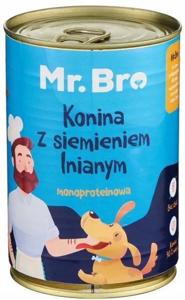 Mr. Bro konina z siemieniem lnianym 400g - Monoproteinowa karma mokra