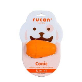 RUCAN CONIC Orange , średnio twarda, pomarańczowa zabawka na przysmaki dla psa