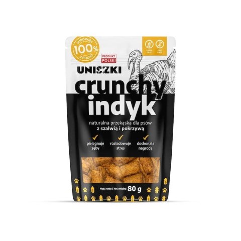 Uniszki - Crunchy 80g - Indyk, szałwia, pokrzywa