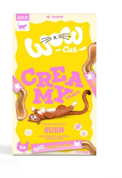 WOW CAT Creamy Snack Huhn - kremowa przekąska z kurczakiem (5x15g)