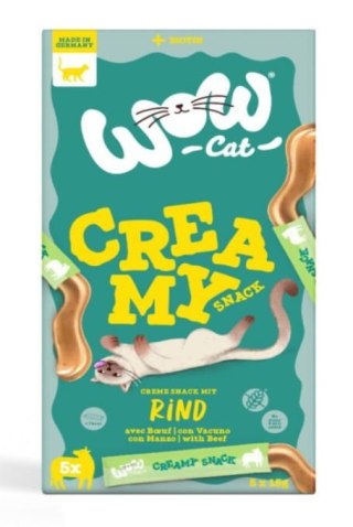 WOW CAT Creamy Snack Rind - kremowa przekąska z wołowiną (5x15g)