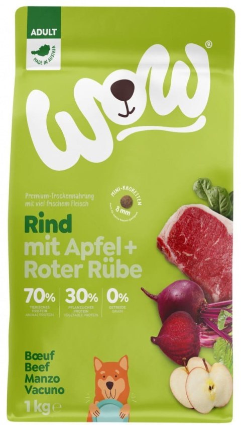 WOW MINI Rind - wołowina z jabłkiem i buraczkami dla dorosłych psów małych ras 1 kg