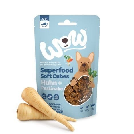 WOW Superfood Soft Cubes Huhn - kurczak z pasternakiem miękkie przysmaki dla psa (150g)