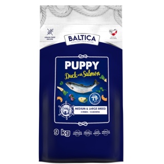 BALTICA EXCELLENT Puppy Duck with Salmon M/L 9 kg – Bezzbożowa karma super premium dla szczeniąt dużych i średnich ras