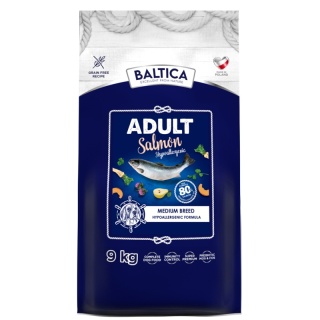 BALTICA EXCELLENT Adult Salmon Hypoallergenic M 9 kg – Hipoalergiczna karma z łososiem dla psów ras średnich