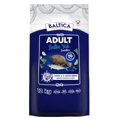BALTICA EXCELLENT Adult Sensitive Baltic Fish L/XL 12 kg – Hipoalergiczna karma z dzikich ryb bałtyckich dla psów ras dużych