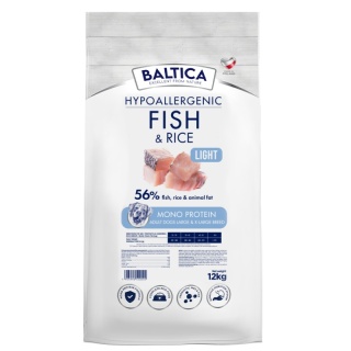 BALTICA NUTRACEUTIC Hypoallergenic Fish & Rice Light L/XL 12 kg – Lekka hipoalergiczna karma z ryb i ryżu dla psów dużych ras