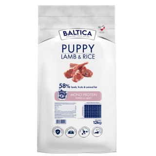 BALTICA NUTRACEUTIC Hypoallergenic Puppy Lamb & Rice S/M/L/XL 12 kg – karma z jagnięciną i ryżem dla szczeniąt wszystkich ras