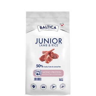 BALTICA NUTRACEUTIC Hypoallergenic Junior Lamb & Rice L/XL 6 kg – karma z jagnięciną dla szczeniąt dużych i olbrzymich ras