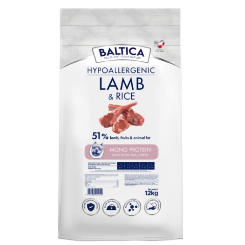 BALTICA NUTRACEUTIC Hypoallergenic Lamb & Rice XS/S 12kg – Hipoalergiczna karma z jagnięciną i ryżem dla psów małych ras
