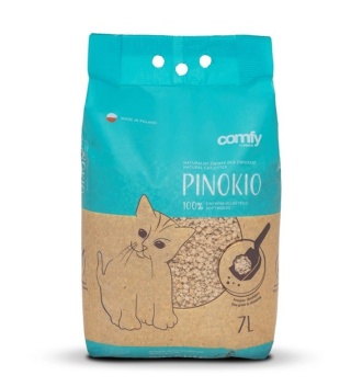 COMFY PINOKIO Kruszon Zbrylający 7L Naturalny, lekki i superchłonny żwirek dla kotów i małych ssaków