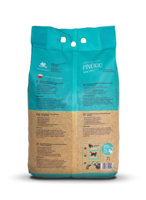 COMFY PINOKIO Kruszon Zbrylający 7L Naturalny, lekki i superchłonny żwirek dla kotów i małych ssaków