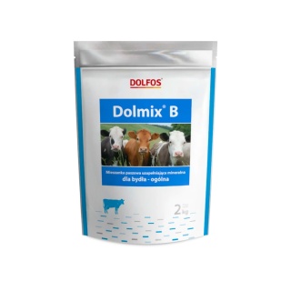 Dolfos DOLMIX B 2 kg – mineralna mieszanka paszowa uzupełniająca – Witalność i zdrowie Twojego bydła każdego dnia