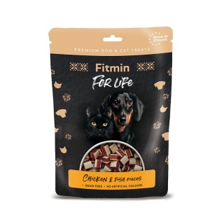 FFL Dog & Cat Kawałki Kurczaka i Ryby 70 g – Miękkie przysmaki dla psów i kotów