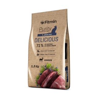 Fitmin Cat Purity Delicious 1,5 kg – Bezzbożowa karma z dziczyzną i kaczką dla dorosłych kotów