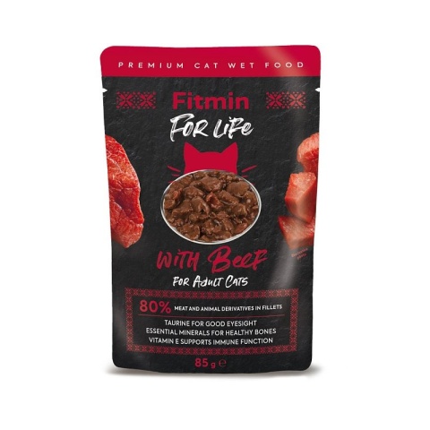 Fitmin FFL Cat – Fileciki z wołowiną w sosie karma mokra dla kota 85 g