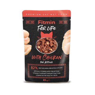 Fitmin FFL Cat Kitten – Fileciki z kurczakiem w sosie karma mokra dla kota 85 g