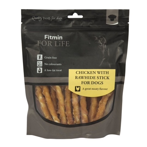 Fitmin FFL Dog – Przysmak dla psa z kurczakiem owiniętą surową skórą 400 g