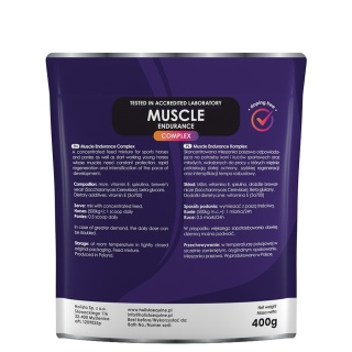 HolistaEquine Muscle Endurance Complex 400 g – Siła, regeneracja i wytrzymałość mięśni koni sportowych