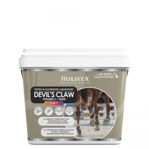 HolistaEquine Devil’s Claw 3 in 1 1000 g – naturalne wsparcie dla stawów i mięśni koni