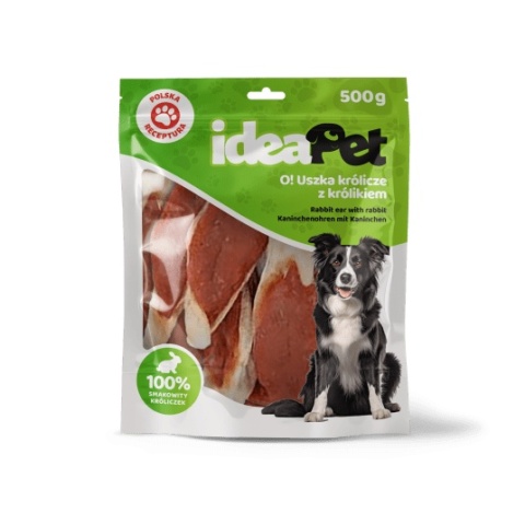 IdeaPet - Uszka królicze z królikiem przysmak dla psa 500 g