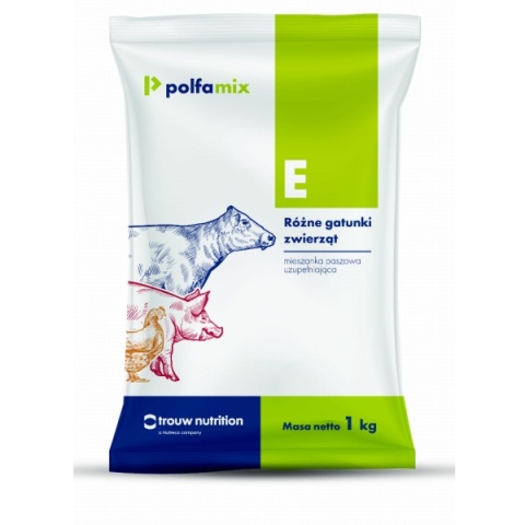 POLFAMIX E 1 kg – Mieszanka witaminowa z witaminą E dla drobiu, trzody, bydła i zwierząt futerkowych