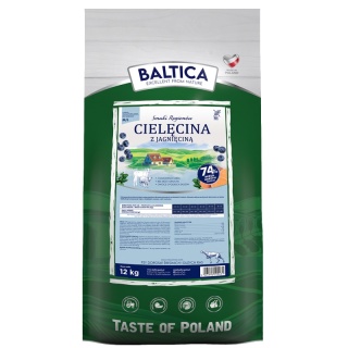 BALTICA SMAKI REGIONÓW Cielęcina z Jagnięciną XL12 kg – Pełnoporcjowa karma super premium dla psów ras średnich i dużych