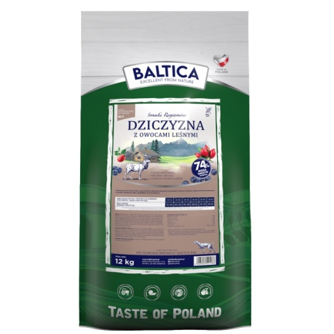 BALTICA SMAKI REGIONÓW Dziczyzna z Owocami Leśnymi XL 12 kg – Bezzbożowa karma dla dorosłych psów ras średnich i dużych