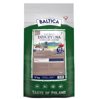BALTICA SMAKI REGIONÓW Dziczyzna z Owocami Leśnymi M/L 12 kg – Bezzbożowa karma dla dorosłych psów ras średnich i dużych
