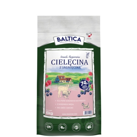 BALTICA SMAKI REGIONÓW Cielęcina z Jagnięciną XS/S 6 kg – Bezzbożowa karma premium dla małych psów
