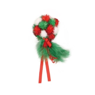 BUBA Święta! kot – Świąteczny pompon z piórem Zabawa, świąteczny klimat i koci instynkt w jednym