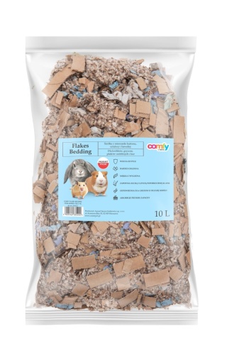 COMFY FLAKES BEDDING – naturalna ściółka z kartonu, celulozy i bawełny 10 L
