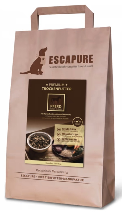 Escapure Premium Pferd - wysokiej jakości karma dla psa, konina wypiekana w piecu - 0,25 kg rozważana