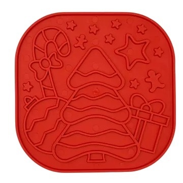 Fiboo – Świąteczna Mata Lollipop XMAS Czerwona 19x19 cm