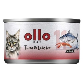 Ollo Cat Nr 11 – Mokra karma uzupełniająca dla kociąt i dorosłych kotów Tuńczyk z Homarem – puszka 70 g