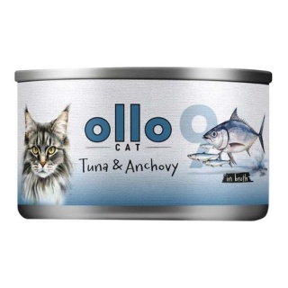 Ollo Cat Nr 9 – Mokra karma uzupełniająca dla kociąt i dorosłych kotów Tuńczyk i Anchovies (Sardele) – puszka 70 g