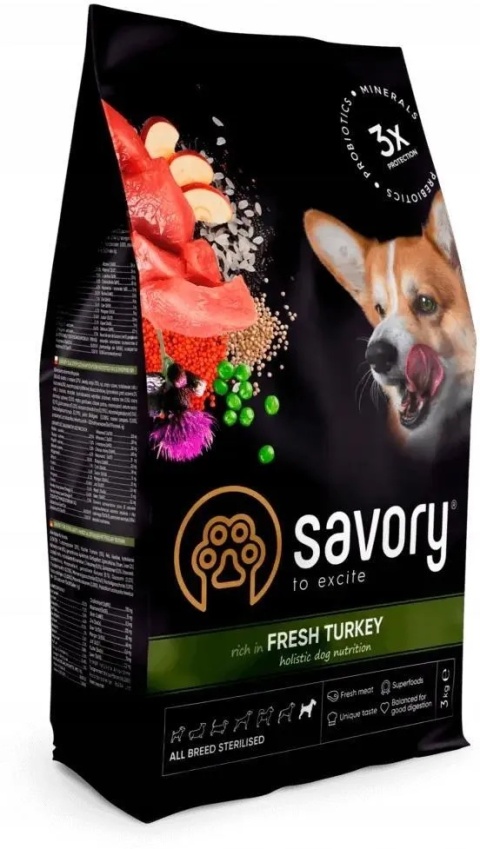 SV ALL BREED STER Fresh Turkey 3 kg – lekkostrawna dieta dla psów sterylizowanych