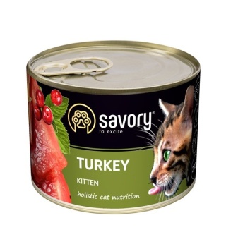 SAVORY CAT CAN KITTEN TURKEY 200 g – delikatny pasztet z indykiem dla kociąt